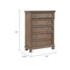 Bely Tall Dresser Chest | 5 Drawers | Antique Brown Sculpted Frame