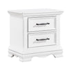 Yal Nightstand | 2 Drawers w Black Nickel Bar Handles | White Finish