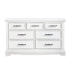 Yal Wide Dresser | 7 Drawers w Black Nickel Bar Handles | White Finish