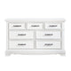 Yal Wide Dresser | 7 Drawers w Black Nickel Bar Handles | White Finish