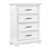 Yal Tall Dresser Chest | 4 Drawers w Black Nickel Bar Handles | White