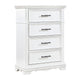 Yal Tall Dresser Chest | 4 Drawers w Black Nickel Bar Handles | White