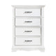 Yal Tall Dresser Chest | 4 Drawers w Black Nickel Bar Handles | White
