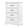 Yal Tall Dresser Chest | 4 Drawers w Black Nickel Bar Handles | White