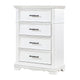 Yal Tall Dresser Chest | 4 Drawers w Black Nickel Bar Handles | White