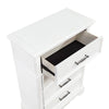 Yal Tall Dresser Chest | 4 Drawers w Black Nickel Bar Handles | White