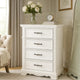 Yal Tall Dresser Chest | 4 Drawers w Black Nickel Bar Handles | White