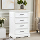 Yal Tall Dresser Chest | 4 Drawers w Black Nickel Bar Handles | White