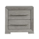 Ova Nightstand | 2 Drawer w Framed Front & Wood Accent Handles | Gray