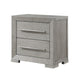 Ova Nightstand | 2 Drawer w Framed Front & Wood Accent Handles | Gray
