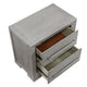 Ova Nightstand | 2 Drawer w Framed Front & Wood Accent Handles | Gray