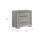 Ova Nightstand | 2 Drawer w Framed Front & Wood Accent Handles | Gray