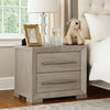 Ova Nightstand | 2 Drawer w Framed Front & Wood Accent Handles | Gray
