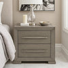Ova Nightstand | 2 Drawer w Framed Front & Wood Accent Handles | Gray