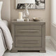 Ova Nightstand | 2 Drawer w Framed Front & Wood Accent Handles | Gray