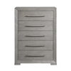 Ova Tall Dresser Chest | 5 Drawer w Wide Wood Accent Handles | Gray