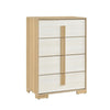 Mep Tall Dresser Chest | 4 Drawers | Dual Tone Natural Brown & White