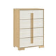 Mep Tall Dresser Chest | 4 Drawers | Dual Tone Natural Brown & White