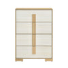 Mep Tall Dresser Chest | 4 Drawers | Dual Tone Natural Brown & White