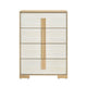 Mep Tall Dresser Chest | 4 Drawers | Dual Tone Natural Brown & White