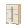 Mep Tall Dresser Chest | 4 Drawers | Dual Tone Natural Brown & White