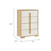 Mep Tall Dresser Chest | 4 Drawers | Dual Tone Natural Brown & White