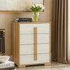 Mep Tall Dresser Chest | 4 Drawers | Dual Tone Natural Brown & White