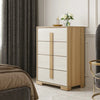 Mep Tall Dresser Chest | 4 Drawers | Dual Tone Natural Brown & White