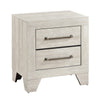 Ava Nightstand | 2 Drawers w Antique Silver Bar Handles | Dusty Gray