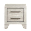 Ava Nightstand | 2 Drawers w Antique Silver Bar Handles | Dusty Gray
