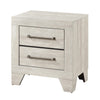 Ava Nightstand | 2 Drawers w Antique Silver Bar Handles | Dusty Gray
