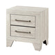 Ava Nightstand | 2 Drawers w Antique Silver Bar Handles | Dusty Gray