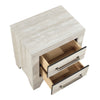 Ava Nightstand | 2 Drawers w Antique Silver Bar Handles | Dusty Gray
