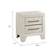 Ava Nightstand | 2 Drawers w Antique Silver Bar Handles | Dusty Gray