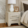 Ava Nightstand | 2 Drawers w Antique Silver Bar Handles | Dusty Gray