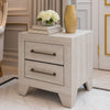 Ava Nightstand | 2 Drawers w Antique Silver Bar Handles | Dusty Gray