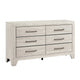 Ava 58" Dresser | 6 Drawers w Antique Silver Bar Handles | Dusty Gray