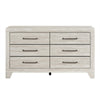 Ava 58" Dresser | 6 Drawers w Antique Silver Bar Handles | Dusty Gray