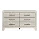 Ava 58" Dresser | 6 Drawers w Antique Silver Bar Handles | Dusty Gray