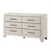Ava 58" Dresser | 6 Drawers w Antique Silver Bar Handles | Dusty Gray