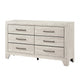 Ava 58" Dresser | 6 Drawers w Antique Silver Bar Handles | Dusty Gray