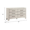 Ava 58" Dresser | 6 Drawers w Antique Silver Bar Handles | Dusty Gray