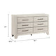 Ava 58" Dresser | 6 Drawers w Antique Silver Bar Handles | Dusty Gray