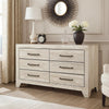 Ava 58" Dresser | 6 Drawers w Antique Silver Bar Handles | Dusty Gray