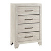 Ava Tall Dresser Chest | 4 Drawers w Antique Silver Bar Handles | Dusty Gray