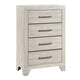 Ava Tall Dresser Chest | 4 Drawers w Antique Silver Bar Handles | Dusty Gray