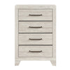 Ava Tall Dresser Chest | 4 Drawers w Antique Silver Bar Handles | Dusty Gray
