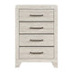 Ava Tall Dresser Chest | 4 Drawers w Antique Silver Bar Handles | Dusty Gray