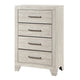 Ava Tall Dresser Chest | 4 Drawers w Antique Silver Bar Handles | Dusty Gray