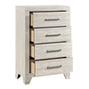 Ava Tall Dresser Chest | 4 Drawers w Antique Silver Bar Handles | Dusty Gray